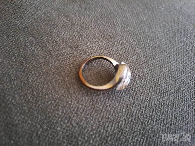 Дамски пръстен с инкрустирани цветни седефчета, снимка 1 - Пръстени - 41895924