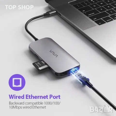 VAVA VA-UC006 8 в 1 USB C хъб адаптер, снимка 2 - Друга електроника - 48737199