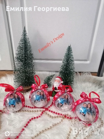 Коледни топки със снимки ♥️ , снимка 5 - Коледни подаръци - 52591566
