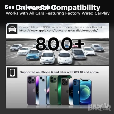 Нов CarPlay Безжичен Адаптер за iPhone – Plug&Play за Над 800 Коли, снимка 7 - Друга електроника - 50799500