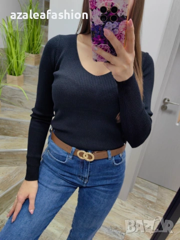 Черен дамски пуловер
