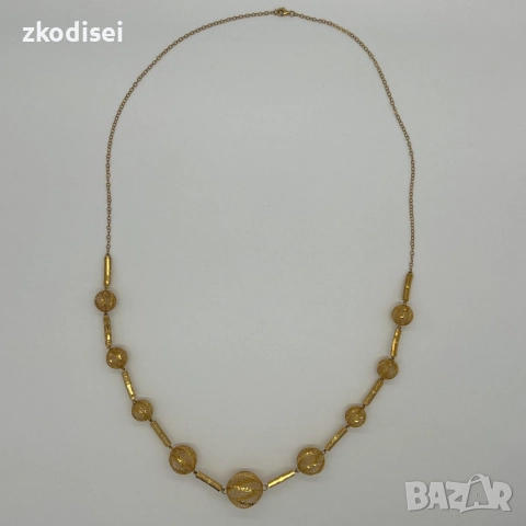 Златнo колие 19,63гр. 84,0см. 14кр. проба:585 модел:34364-1, снимка 2 - Колиета, медальони, синджири - 51754396