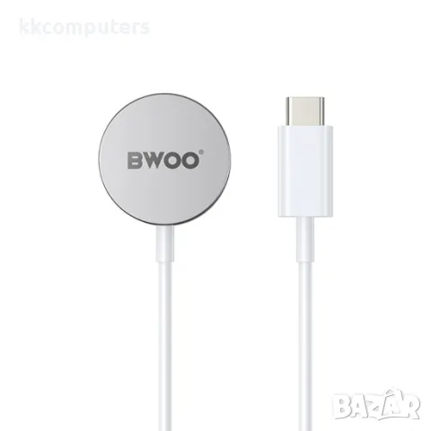 Безжично магнитно зарядно за Apple Watch BWOO 5W WL-18 с Type-C кабел, Бял, снимка 2 - Аксесоари за Apple - 50285885