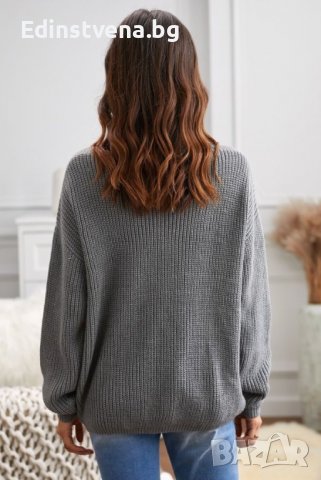 Дамски пуловер в сиво, снимка 3 - Блузи с дълъг ръкав и пуловери - 39531275