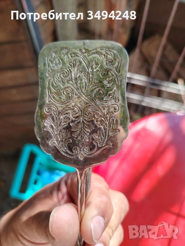 Стара посребрена щипка за предястия и сладки, снимка 4 - Антикварни и старинни предмети - 51708499