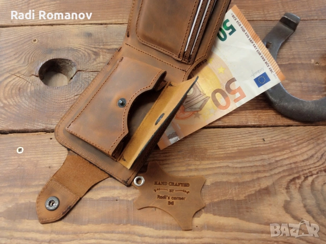 Ръчно изработен мъжки кожен портфейл , снимка 4 - Портфейли, портмонета - 53025864