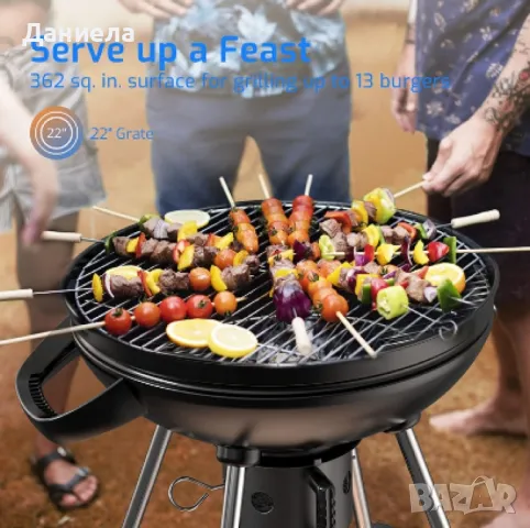 Барбекю Muhler A-K17F с капак 48x43xH73.5cm, снимка 3 - Барбекюта - 49259614