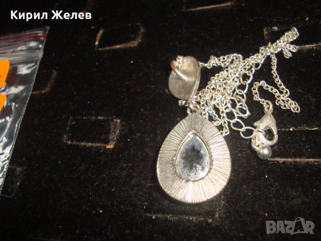 ПОСРЕБРЕН КРАСИВ НЕЖЕН МЕДАЛЬОН КОЛИЕ с ФАСЕТИРАН БОХЕМСКИ КРИСТАЛ 24349, снимка 8 - Колиета, медальони, синджири - 33962680