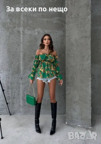 Дамска Блуза С Дълъг Ръкав И Паднали Рамене - 2 Налични Цвята Код VL-21, снимка 3 - Блузи с дълъг ръкав и пуловери - 49956949