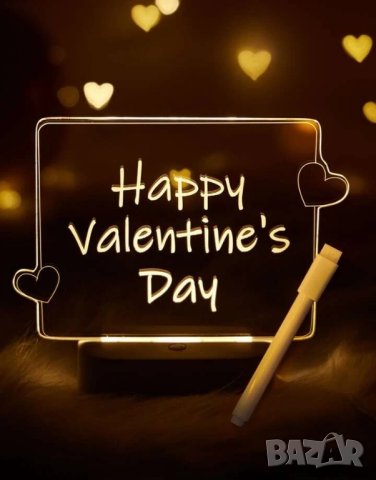 Лед нощна лампа с ръчно изписване за подарък , снимка 5 - Други - 41754139