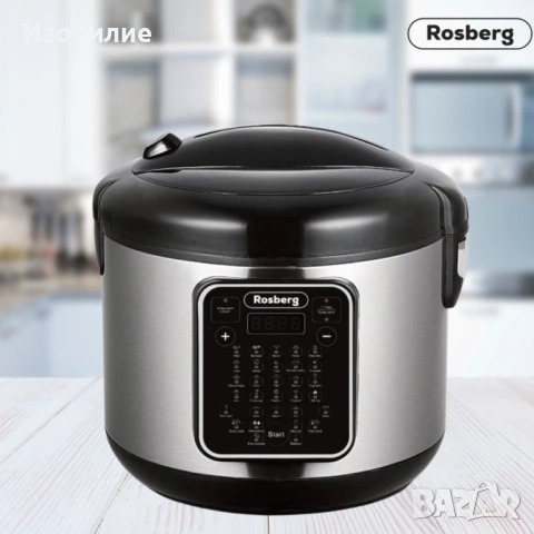 Мултикукър с 31 програми Rosberg, 780W, 5L, Незалепващо покритие, Инокс 2 ГОДИНИ ГАРАНЦИЯ, снимка 4 - Мултикукъри - 53040564