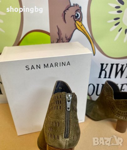 Дамски боти с ток San Marina Aulika 35.36 естествена кожа, снимка 3 - Дамски боти - 40178778
