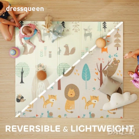 4841 Двустранна термо постелка за бебе 150x180 см – Сгъваема и лесна за почистване, снимка 5 - Други - 53664039