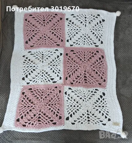 бебешко плетено одеяло, снимка 3 - Спално бельо и завивки - 48236519