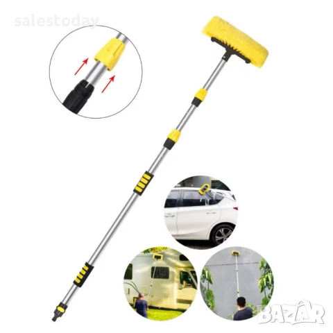 Телескопична Четка за почистване с бърза връзка към маркуч, от 1,3 до 3 метра , снимка 3 - Аксесоари и консумативи - 52523185