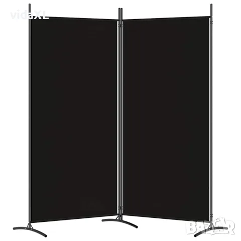 vidaXL Параван за стая, 2 панела, черен, 175x180 cм, плат, снимка 5 - Паравани - 56147231