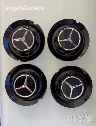 4бр. Капачки за джанти Mercedes Benz  Черен Гланц