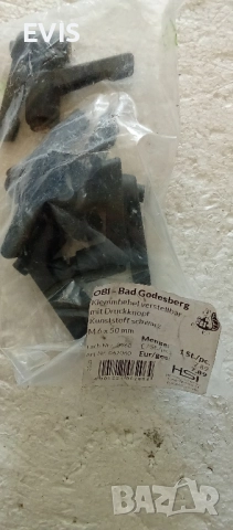 Бързозатягаща ръкохватка, месингова резба M6x50 – Внос от Германия, снимка 4 - Други машини и части - 51769277