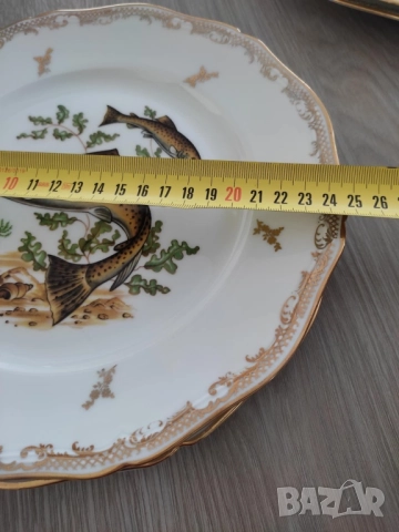 Комплект порцеланови чинии с риби* LIMOGES* Франция, снимка 11 - Чинии - 52630245