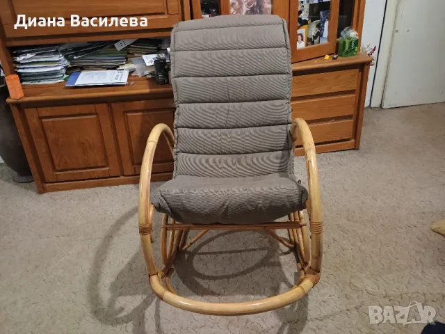 Люлеещ се стол от ратан, снимка 4 - Столове - 47490249