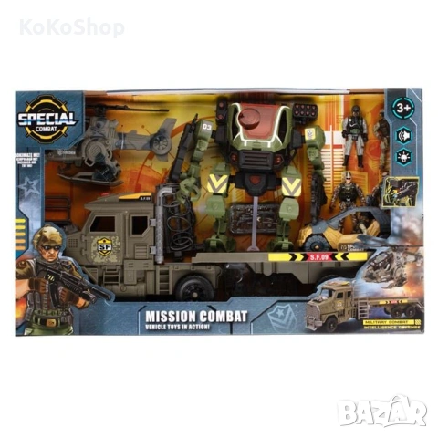 Военен комплект с войници,робот,камион,хеликоптер, снимка 3 - Коли, камиони, мотори, писти - 53055142