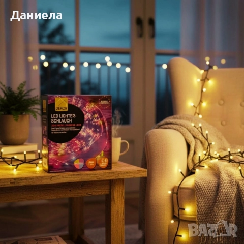 Светлинен LED маркуч Dekor LED Lichterschlauch, 10 м., 200 LED диода, снимка 3 - Декорация за дома - 52165111