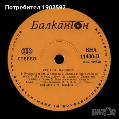  Сестри Кушлеви ‎– Любими родопски песни ВНА 11430/31 , снимка 3 - Грамофонни плочи - 47844589