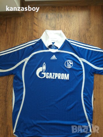 Adidas SCHALKE 2007 2008 HOME FOOTBALL SHIRT - мъжка футболна тениска, снимка 4 - Тениски - 40981568