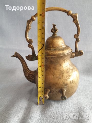 Античен лят масивен бронзов чайник , снимка 4 - Антикварни и старинни предмети - 40934650