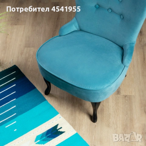 Фотьойл кресло в синьо-зелен цвят, снимка 3 - Дивани и мека мебел - 53237456