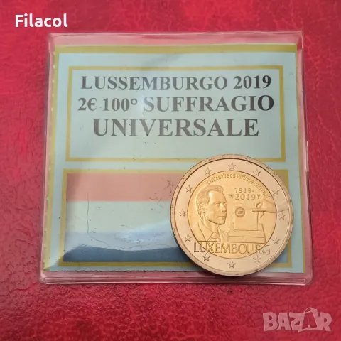 Люксембург 2 евро 2019 г. 100 г. Всеобщо избирателно право