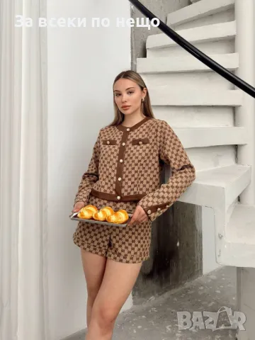 Gucci Дамски Къс Летен Луксозен Сет От Две Части Гучи Код A498, снимка 3 - Комплекти - 50104183