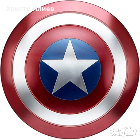 Щит на Капитан Америка Captain America 60см реалистичен модел метален
