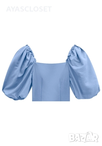 Ефектна блуза с буфон ръкави Л