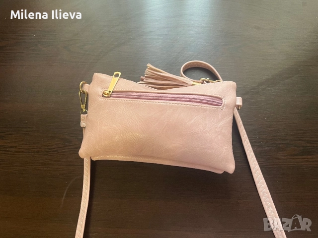 👜 Дамска еко кожена чанта – пепел от рози, снимка 4 - Чанти - 52106664