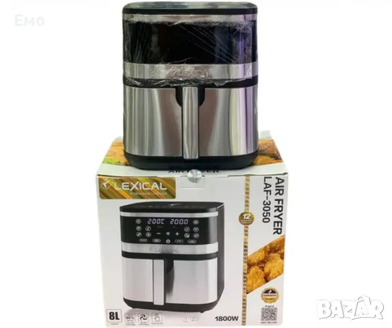 Въздушен фритюрник - AirFryer, 1800W, 8L - Гаранция 24 месеца , снимка 2 - Фритюрници - 48489727