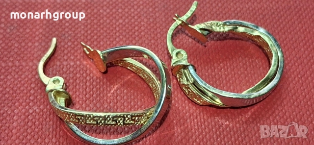 Златни обеци /едната е смачкана/, снимка 3 - Обеци - 52808273