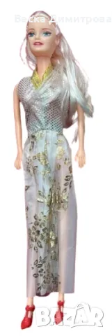 Вълшебни кукли – Елегантност в бяло, синьо и лилаво, снимка 3 - Кукли - 48876702