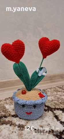 ръчно плетени сърца, снимка 7 - Декорация за дома - 53189935
