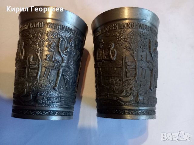 Две цинкови чаши за ракия., снимка 1