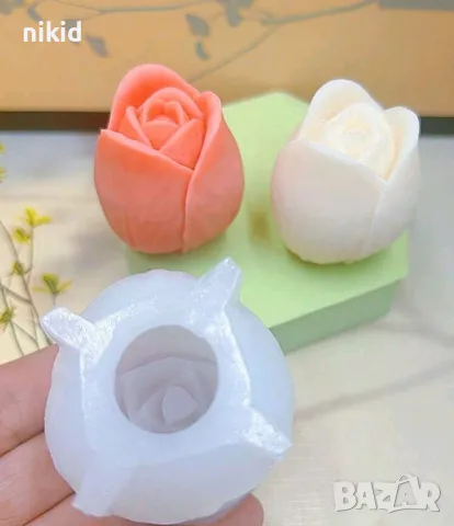 3d малко голямо Лале силиконов молд форма декорация украса фондан шоколад гипс свещ смола