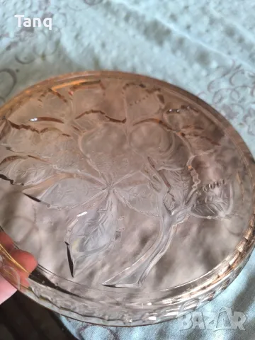 Стъклен гравиран поднос с ракиени стъклени чаши(НОВИ), снимка 7 - Декорация за дома - 49748797