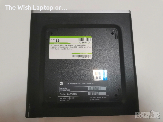 HP ProDesk 600 G4 мини компютър, снимка 3 - За дома - 53276887