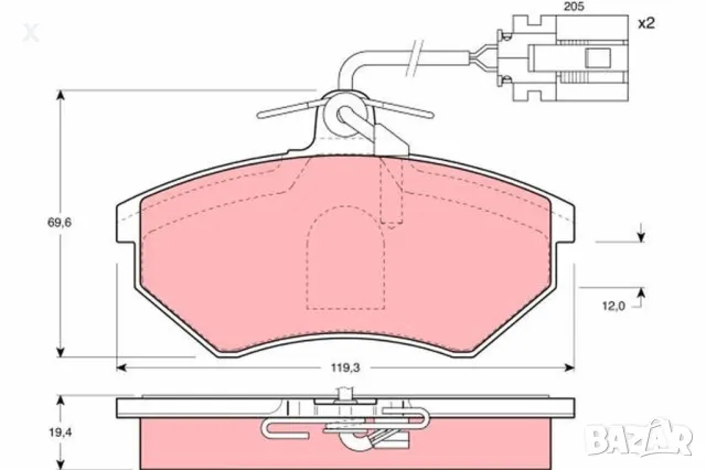 SIMER 635 Предни накладки VW Golf, Vento / AUDI 80 B3 B4 1986-1999 OE 357698151C OE 8A0698151