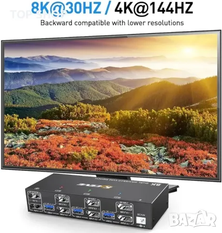 3*Displayport KVM превключвател, снимка 3 - Друга електроника - 48697586