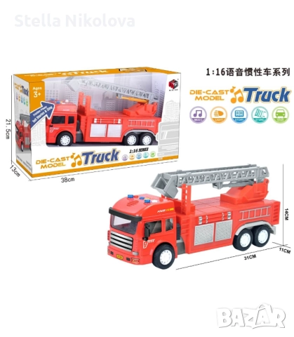 Детски пожарен камион, звук и светлини