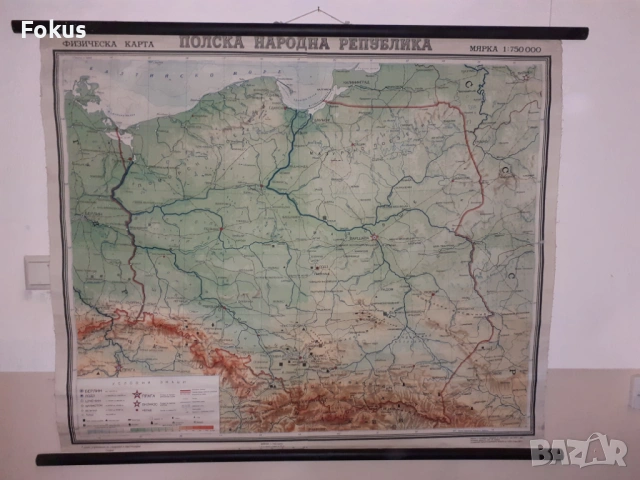 Стара платнена карта Полска народна република