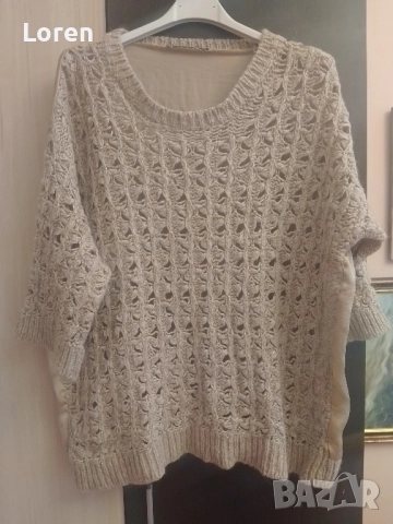 *Summum woman*Блузка плетена отпред,сатен отзад с тричетвърт ръкав, снимка 6 - Блузи с дълъг ръкав и пуловери - 52648869