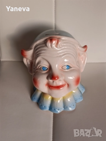 Ретро порцеланова касичка във формата на глава на клоун от Англия. , снимка 9 - Колекции - 52842058