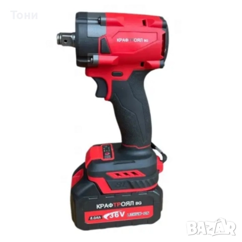 Комплект 2 в 1 KraftRoyal Red Mx Fuel 36V – ъглошлайф + гайковерт, 2x 8Ah батерии , снимка 7 - Куфари с инструменти - 52797370